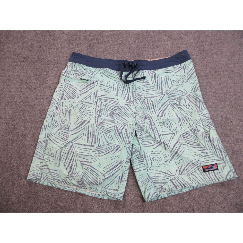 Patagonia Swim Trunks Mens 40 Green Wavefarer Lightweight Board Shorts 40X21